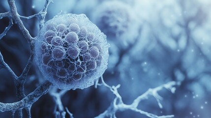 Wall Mural - microscopic cellular structures: a glimpse into biological research