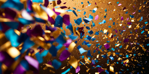 Wall Mural - colorful confetti on a glittery background