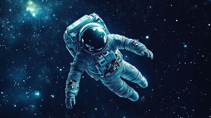 Wall Mural - astronaut floating in the vastness of space