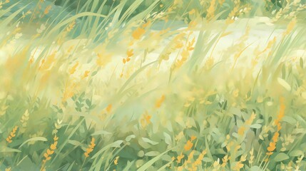 Wall Mural - Vibrant Summer Meadow with Yellow and Orange Flowers under a Blue Sky