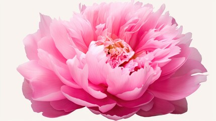 Wall Mural - vibrant pink peony flower in full bloom showcasing delicate petals on a light neutral background