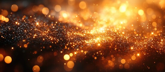Wall Mural - shimmering golden tinsel background with bokeh effects for festive and celebratory themes