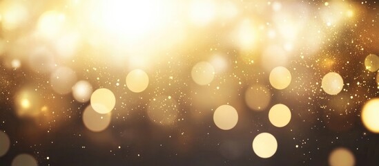 Wall Mural - elegant black backdrop with shimmering golden bokeh lights creating a festive atmosphere perfect for