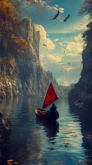 Poster - Solitude on a Calm Lake: A Journey Through Majestic Mountains