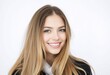 © SnehaUniverse - Beautiful Smiling Woman with Long Blonde Hair Portrait