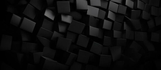 Aufkleber - Abstract black texture with three-dimensional cubes creating a modern architectural background for urban design concepts and creative presentations