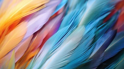 Leinwandbilder - Vibrant abstract feather texture background showcasing soft colors and blurred artistic design elements for creative projects.