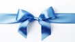 © CryptoCanvas - Elegant blue satin ribbon bow beautifully displayed on a pristine white background showcasing luxury and celebration themes.