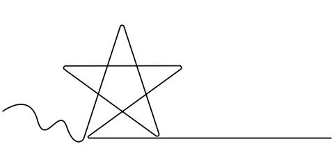 Wall Mural - hand draw doodle stars illustration in continuous line arts style vector, star continuous one line d