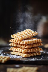 Canvas Print - Waffles on Table