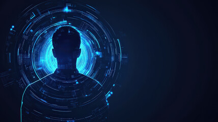 Wall Mural - digital hacking concept abstract environment graphic design dark background futuristic viewpoint cyb
