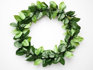 Wall Mural - Green leaf wreath