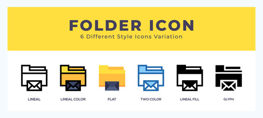 Wall Mural - folder set of icons. vector illustration with different styles.