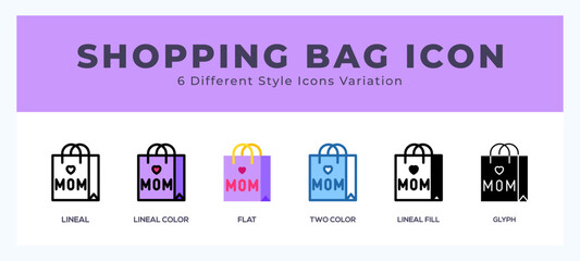 Wall Mural - shopping bag set of vector icon. for web. and mobile app