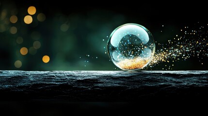 Wall Mural - glowing sphere representing a quantum superposition, symbolizing the unique properties of quantum me