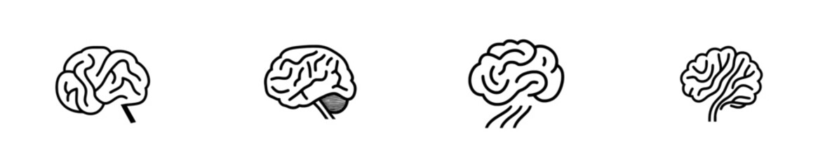 A single continuous line drawing of a brain, featuring a monoline design of the human brain in a hand-drawn minimalist style.