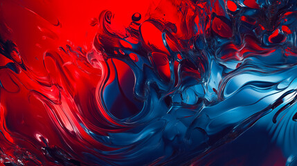 Wall Mural - 
red and blue wave abstract background