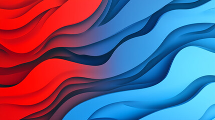 Wall Mural - 
red and blue wave abstract background