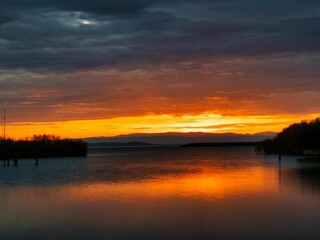 Poster - Sunset at Lake Neusiedl, Austria