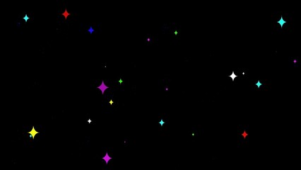 Wall Mural - Beautiful illustration of colorful stars on plain black background