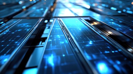Wall Mural - abstract digital network, futuristic technology background