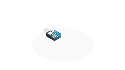 Wall Mural - online payment credit card smartphone isometric flat shopping video concept. online payment by credi