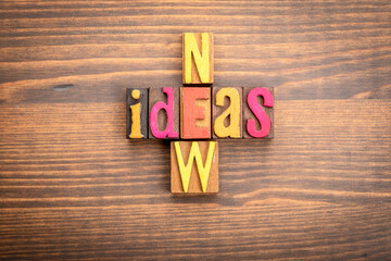 Wall Mural - new ideas. words from the letters of the alphabet. crossword with wooden cubes