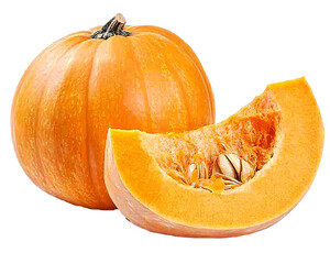 Wall Mural - a pumpkin and a slice of pumpkin