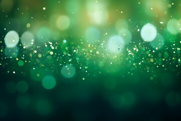 Abstract green background with bokeh lights