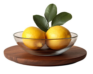 Wall Mural - a bowl of lemons on a wood plate