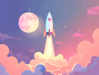 Wall Mural - rocket in space