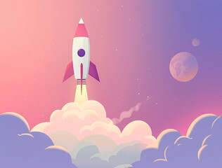 Wall Mural - rocket in space