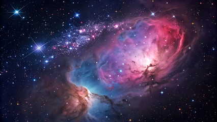 Wall Mural - Celestial Symphony: The Enchanting Beauty of Colorful Nebulae in Deep Space