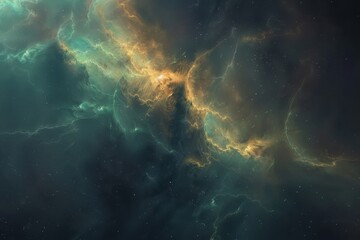 Wall Mural - Glowing Nebula in Deep Space with Stars