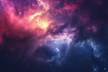 Wall Mural - Glowing Nebula and Stars in Space