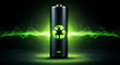 © Tuncay Öztürk - Green Energy Battery Recycling: Sustainable Power Concept with Glowing Recycle Symbol