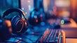 © Attasit - Competitive gaming teams preparing for tournaments with headsets and gear
