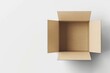 © Ali - Free photo of Open cardboard box on white background, top view, packaging concept,