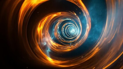 Fototapete - A captivating vortex is formed by swirling fire and light, creating an engaging visual effect. The vibrant colors blend seamlessly, drawing the viewer into a mesmerizing depth.