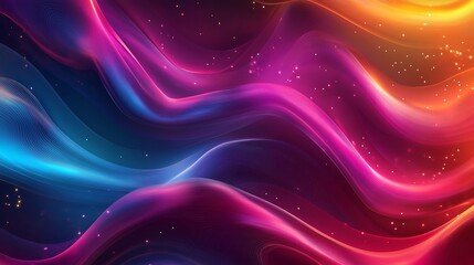 Wall Mural - gradient filled abstract waves in vibrant sunset hues image