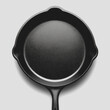 © Chalita - Isolated Cast Iron Skillet with Smooth Surface on White Background Suitable for Cooking, Baking, and Kitchen Decor, Perfect for Culinary Illustrations and Recipes