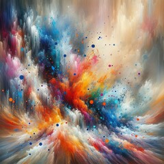 waterfall effect a colorful abstract piece with splattered water