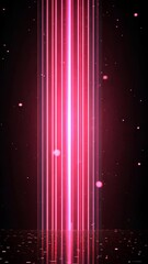 Wall Mural - Pink Neon Lights:  A vibrant, pulsating beam of pink neon light cuts through the darkness, illuminating a shimmering, reflective surface. The lines of light create a mesmerizing and futuristic visual.