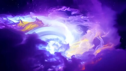 Wall Mural - Vivid colors of orange, purple, and blue blend together in a stunning display of cosmic clouds, highlighting the beauty of space during a clear night, background