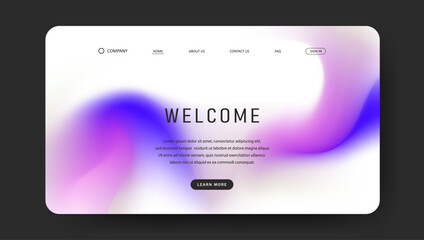 Wall Mural - abstract wave futuristic design of landing page. retro gradient mesh website design