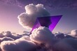 © Michael - Otherworldly 3D Backdrop with Fluffy Clouds and Purple Triangular Space