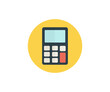 © BlazingDesigns - Calculator icon. Accounting calculator sign and symbol. Calculator color icon in circle illustration on transparent background PNG.