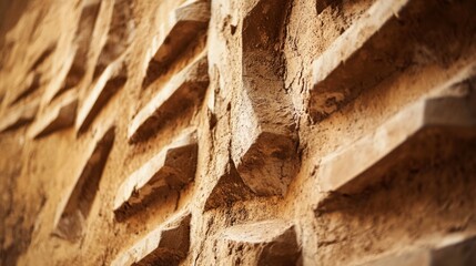 Wall Mural - close-up of diriyah historic mud-brick walls in riyadh, capturing the beauty of traditional saudi ar
