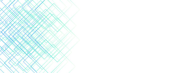 Poster - Light Ornament Technology Vector Panoramic. Isometric squares & Geometric lines. banner design, illustration technology with line pattern. Digital technology and engineering background