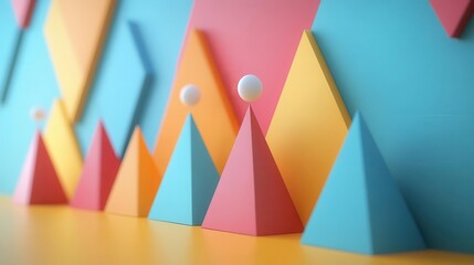 Wall Mural - team collaboration board flat design side view engagement and success theme 3d render triadic color 